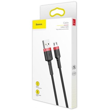 Кабель Baseus cafule Cable USB For Micro 2.4A 1M CAMKLF-B91 Red Black 1