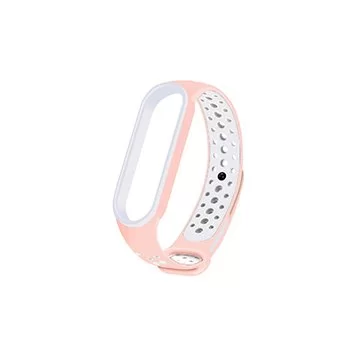 Ремешок Nike с кнопкой для Mi band 5 Pink White т