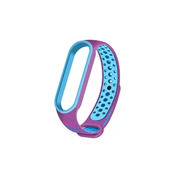 Ремешок Nike с кнопкой для Mi band 5 Purple Blue т