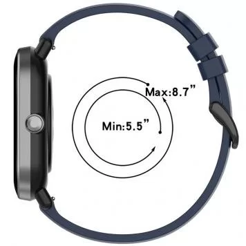 Ремешок Amazfit Bip, Haylou Solar LS02 20 мм без кнопки Navy Blue 3