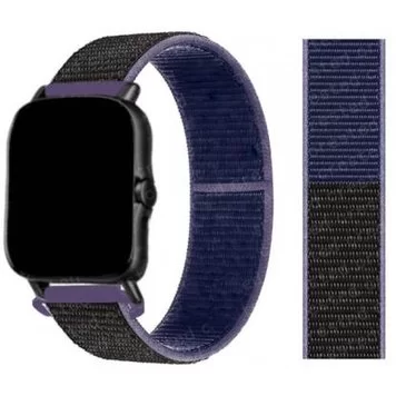 Ремешок нейлоновый Amazfit Bip, Haylou Solar LS02 20 мм Purple Black 1