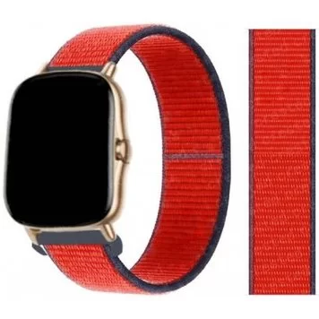 Ремешок нейлоновый Amazfit Bip, Haylou Solar LS05 22 мм Red Blue 1