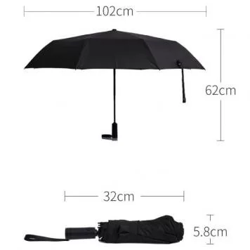 Зонт Xiaomi KongGu-2 Auto Folding Umbrella с фонариком Black 8