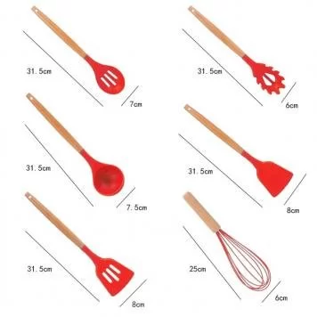 Кухонный силиконовый набор Wood Red 3