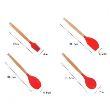 Кухонный силиконовый набор Wood Red 4