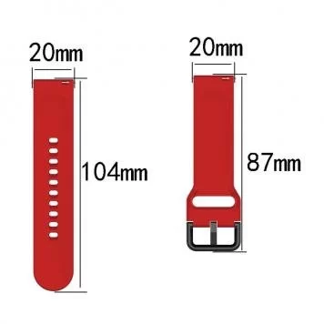 Ремешок Amazfit, Haylou, Samsung, Huawei 20 мм без кнопки 2 Red 4