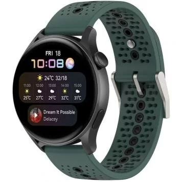 Ремешок Sport 2 Amazfit, Haylou, Samsung, Huawei 22 мм Green Black 4