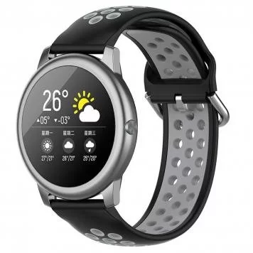 Ремешок Sport Amazfit Bip, Haylou Solar LS02 20 мм Black Gray 1