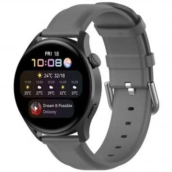 Ремешок двойная кожа Amazfit, Haylou, Samsung, Huawei 22 мм Gray 4