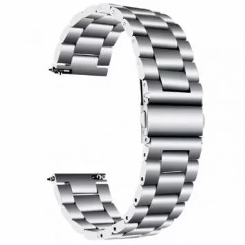 Ремешок металлический Amazfit, Haylou, Samsung, Huawei 20 мм Silver 1