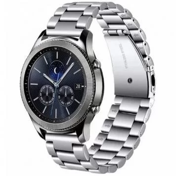 Ремешок металлический Amazfit, Haylou, Samsung, Huawei 20 мм Silver 2