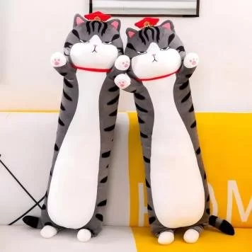 Мягкая игрушка кот Черно-серый 100 см 2