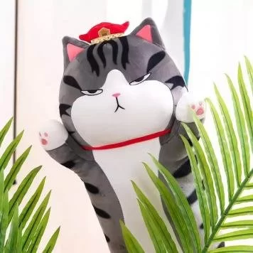 Мягкая игрушка кот Черно-серый 100 см 4