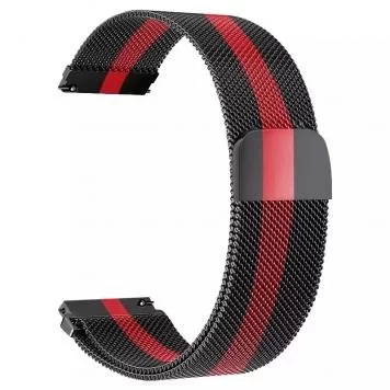 Ремешок миланский Amazfit, Haylou, Samsung, Huawei 20 мм Black Red 1