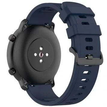 Ремешок Силиконовый Amazfit, Haylou, Samsung, Huawei 20 мм без кнопки Navy Blue 2