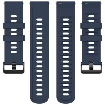 Ремешок Силиконовый Amazfit, Haylou, Samsung, Huawei 20 мм без кнопки Navy Blue 3