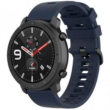 Ремешок Силиконовый Amazfit, Haylou, Samsung, Huawei 20 мм без кнопки Navy Blue 1