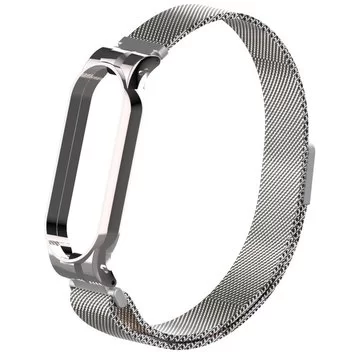 Ремешок миланский с магнитом для Mi band 7 Silver