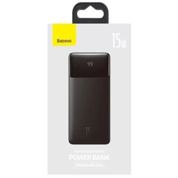 Портативный аккумулятор BASEUS Bipow Digital Display 15W 3A 30000 Black PPDML-K01 2