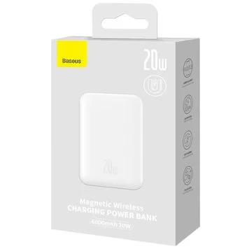 Портативный аккумулятор Baseus Magnetic Wireless Charging 20W 3A 6000mAh PPCX020002 White 2
