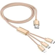Кабель Xiaomi Coowoo USB - Micro USB/Type-C/Lightning Gold
