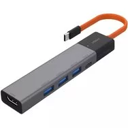 Адаптер MIIIW Type-C HUB Adapter 5 in 1, 3х USB 3.0 HDMI 4K 1x Type-C PD MWCMA05