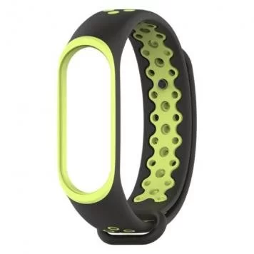 Ремешок Nike с кнопкой для Mi band 3 4 Black green 1