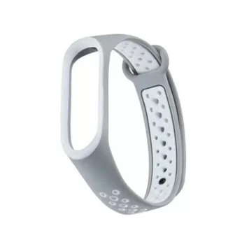 Ремешок Nike с кнопкой для Mi band 3 4 Gray white