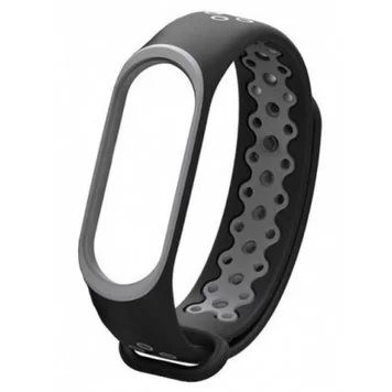 Ремешок Nike с кнопкой для Mi band 3 4 Black gray