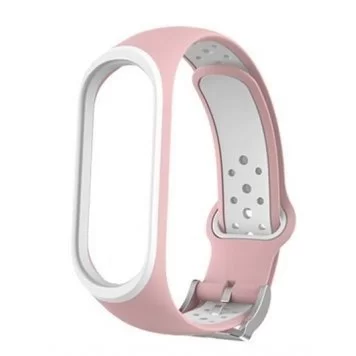 Ремешок Nike с кнопкой для Mi band 3 4 Pink white