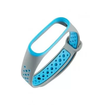 Ремешок Nike с кнопкой для Mi band 3 4 Gray blue