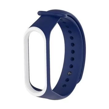 Ремешок для Mi band 3 4 Dark Blue white
