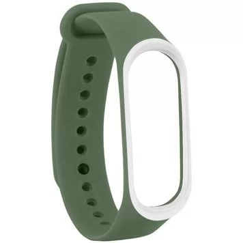 Ремешок для Mi band 3 4 Dark Green white