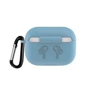 Чехол Silicone case airpods pro карабин blue