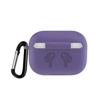 Чехол Silicone case airpods pro карабин lavande