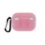 Чехол Silicone case airpods pro карабин pink