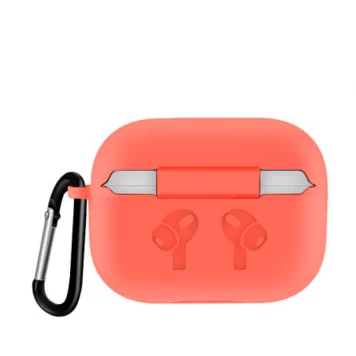 Чехол Silicone case airpods pro карабин orange new