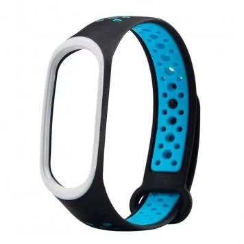 Ремешок Nike с кнопкой для Mi band 3 4 Blue white new
