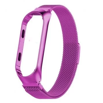 Ремешок миланский с магнитом для Mi band 3 4 Purple 1