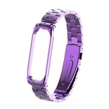 Ремешок металлический для Mi band 3 4 Purple