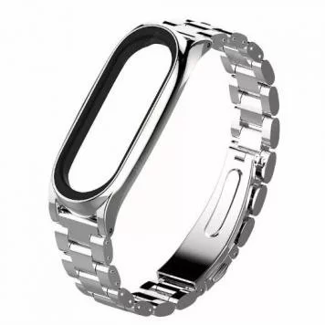 Ремешок металлический для Mi band 3 4 Silver