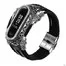 Ремешок металлический с кожей для Mi band 3 4 Black 2
