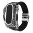 Ремешок металлический с кожей для Mi band 3 4 Black