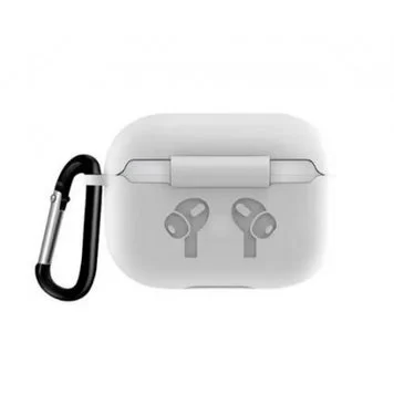 Чехол Silicone case airpods pro карабин white 1