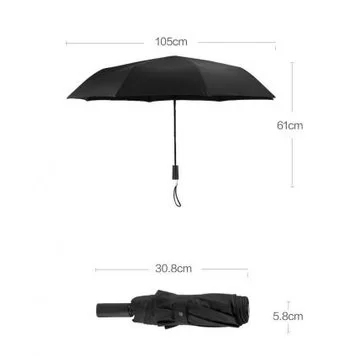 Зонт Xiaomi Tri Folded Two or Three Sunny Umbrella Black 8