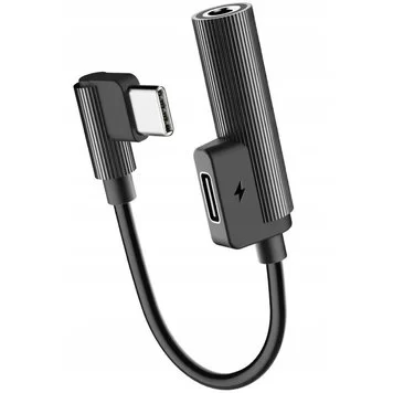 Переходник L-образный Rock Space L-shape Type-c + Jack 3.5mm 1