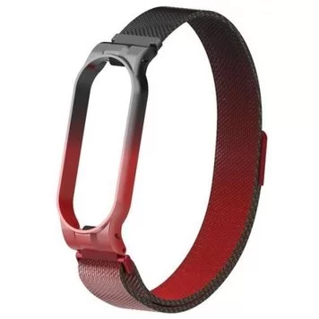 Ремешок миланский с магнитом для Mi band 5 Gradient red and black