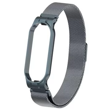 Ремешок миланский с магнитом для Mi band 5 Titanium Grey