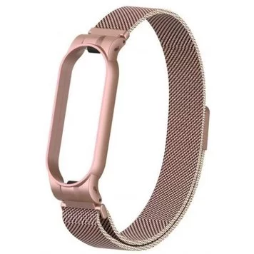 Ремешок миланский с магнитом для Mi band 5 Rose Red