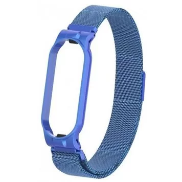 Ремешок миланский с магнитом для Mi band 5 Blue